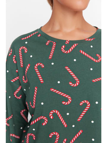 trendyol Pyjama in Grün/ Rot