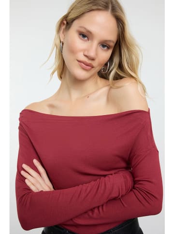 trendyol Longsleeve in Dunkelrot