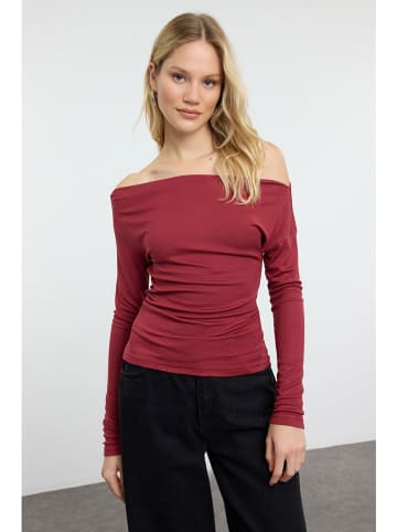 trendyol Longsleeve in Dunkelrot
