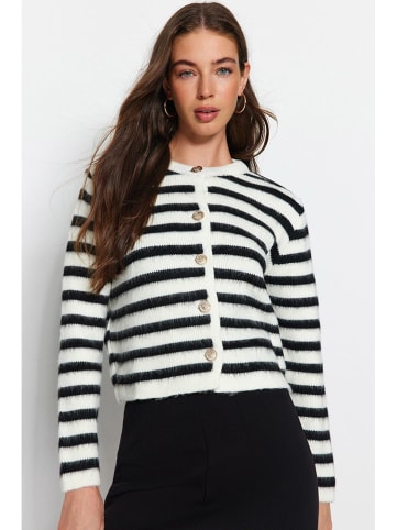 trendyol Cardigan in Creme/ Schwarz