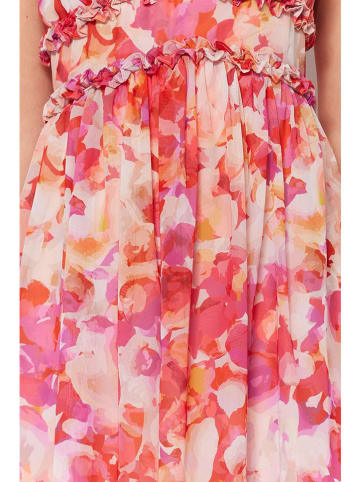 trendyol Kleid in Pink/ Creme/ Rot