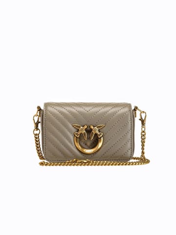 Pinko Leren schoudertas grijs - (B)13 x (H)8 x (D)5 cm