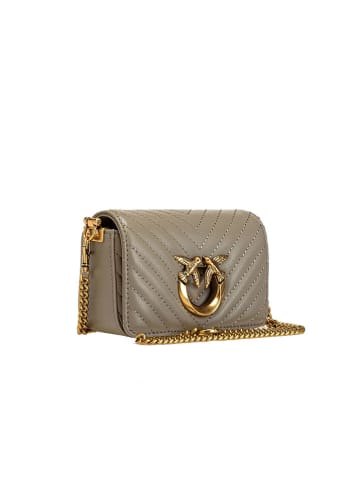 Pinko Leren schoudertas grijs - (B)13 x (H)8 x (D)5 cm