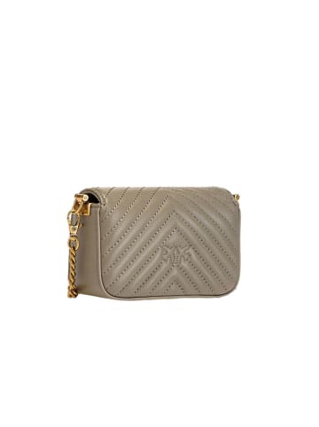 Pinko Leren schoudertas grijs - (B)13 x (H)8 x (D)5 cm