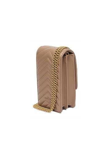 Pinko Leder-Umhängetasche in Hellbraun - (B)10 x (H)19 x (T)6 cm