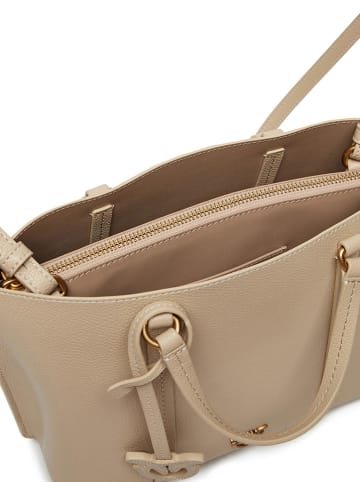 Pinko Skórzana torebka w kolorze beżowym - 25 x 20 x 12 cm