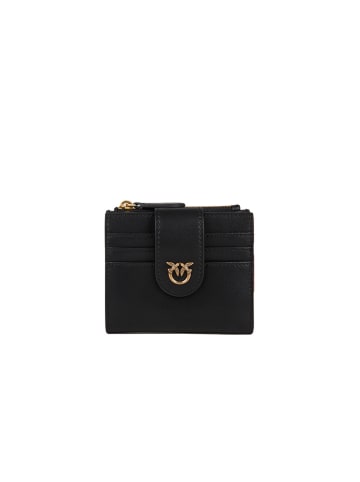Pinko Leren portemonnee zwart - (L)10 x (B)8 cm