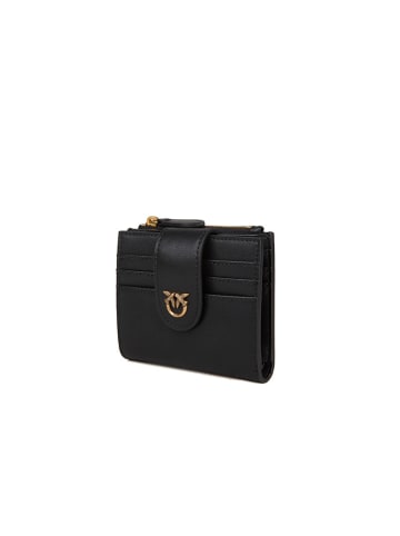 Pinko Leren portemonnee zwart - (L)10 x (B)8 cm