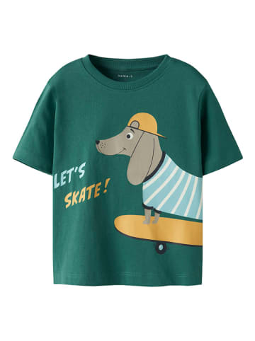 name it Shirt "Helge" in Grün/ Bunt