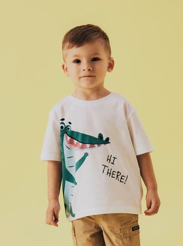 name it Shirt "Helge" in Weiß/ Türkis