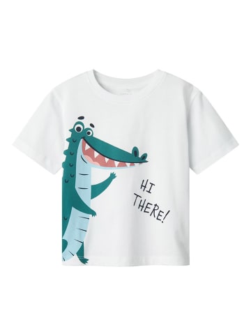 name it Shirt "Helge" in Weiß/ Türkis
