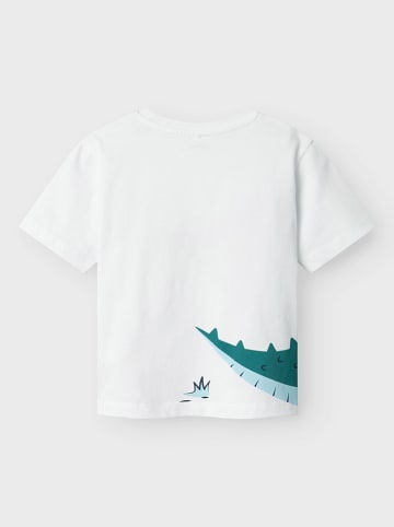 name it Shirt "Helge" in Weiß/ Türkis