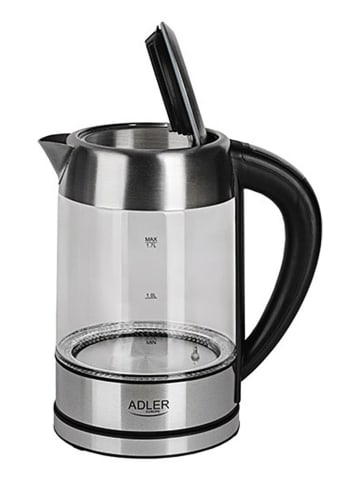 Adler Wasserkocher "AD 1247" in Schwarz/ Silber - 1,7 l