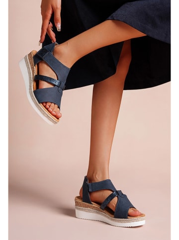 Foreverfolie Keilsandaletten in Blau