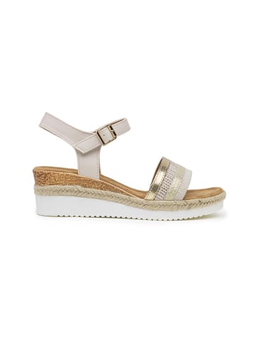 Foreverfolie Keilsandaletten in Beige/ Gold