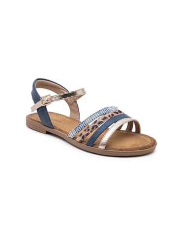 Foreverfolie Sandalen in Blau/ Gold
