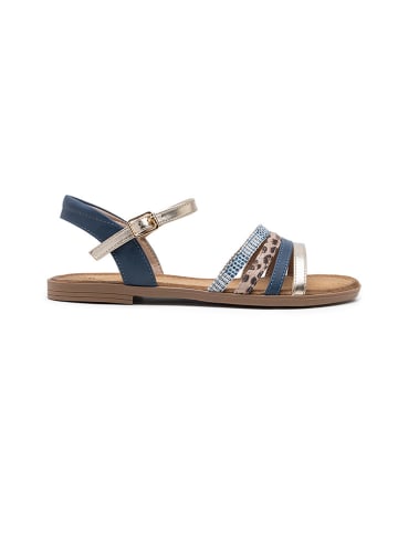 Foreverfolie Sandalen in Blau/ Gold