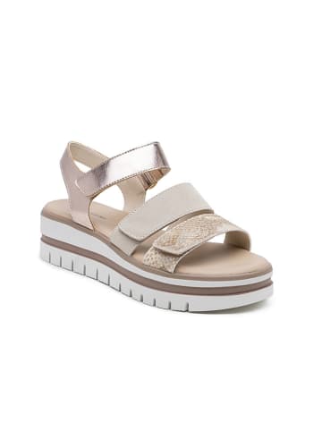 Foreverfolie Keilsandaletten in Beige/ Gold