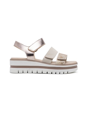 Foreverfolie Keilsandaletten in Beige/ Gold
