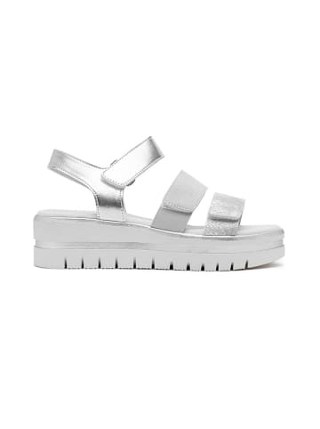 Foreverfolie Keilsandaletten in Silber/ Grau