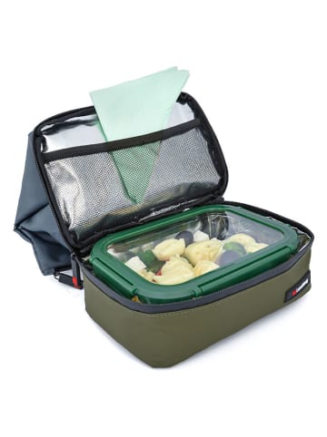 IRIS Isolier-Lunchtasche in Blau/ Oliv - (B)23 x (H)31x (T)16 cm