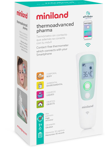Miniland Thermometer "Thermoadvanced Pharma" wit/mintgroen
