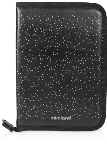 Miniland Etui "Deluxe" w kolorze srebrno-czarnym na książeczkę zdrowia - 24 x 17 cm