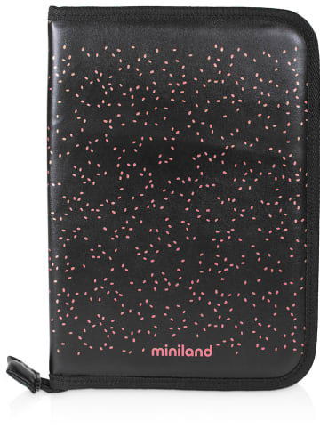 Miniland Etui "Deluxe" w kolorze czarno-różowym na książeczkę zdrowia - 24 x 17 cm