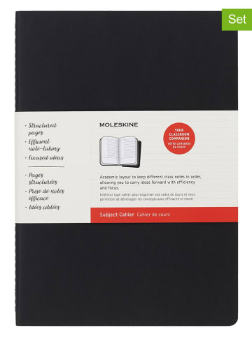 Moleskine 2er-Set: Notizbücher ''Cahier'' in Schwarz/ Rot - (B)21 x (H)29,7 cm