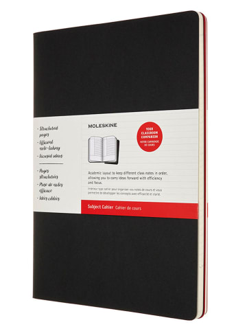 Moleskine 2er-Set: Notizbücher ''Cahier'' in Schwarz/ Rot - (B)21 x (H)29,7 cm