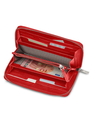 Moleskine Leder-Geldbörse in Rot - (L)9 x (B)12 cm