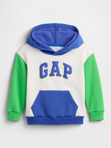 GAP Hoodie in Grün/ Blau/ Weiß