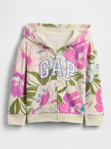 GAP Sweatjacke in Beige/ Grün/ Lila
