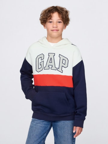 GAP Hoodie in Dunkelblau/ Weiß/ Rot