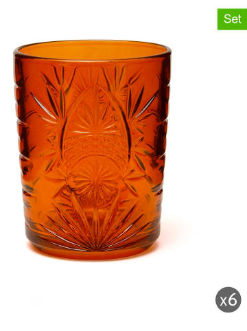 Trendy Kitchen by EXCÉLSA 6er-Set: Gläser ''Color Tumbler'' in Orange - 350 ml