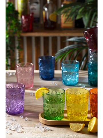 Trendy Kitchen by EXCÉLSA 6er-Set: Gläser ''Color Tumbler'' in Hellblau - 350 ml