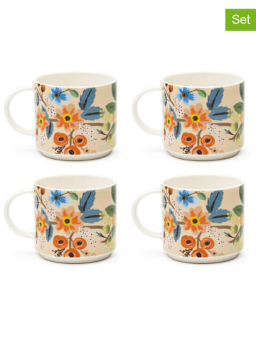 Trendy Kitchen by EXCÉLSA Kubki (4 szt.) "Fiori Frida" ze wzorem - 290 ml