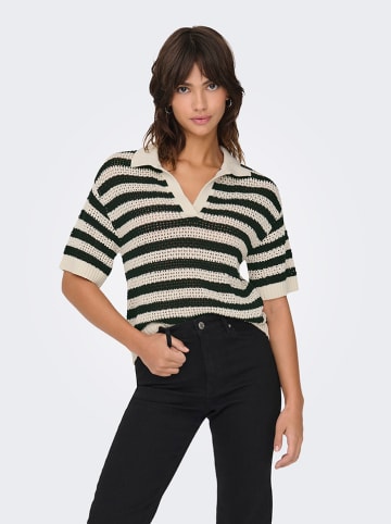 JDY Pullover in Beige/ Schwarz