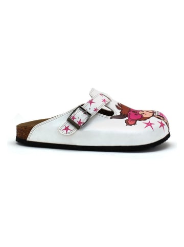 Calceo Clogs in Pink/ Weiß
