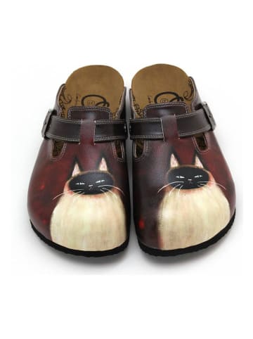 Calceo Clogs in Braun/ Beige