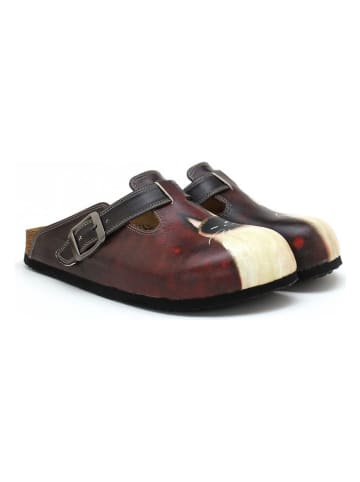 Calceo Clogs in Braun/ Beige