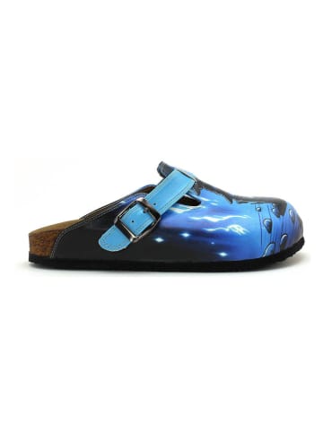Calceo Clogs in Blau/ Bunt