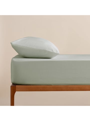 ethere Perkal-Spannbettlaken ''Liso'' in Mint