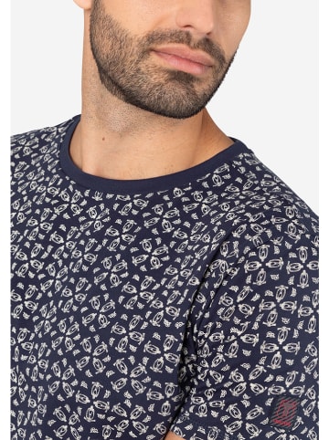 Timezone Shirt in Weiß/ Dunkelblau