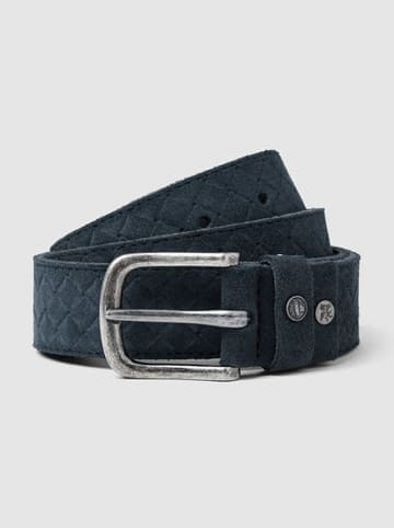 Vanguard Leren riem donkerblauw