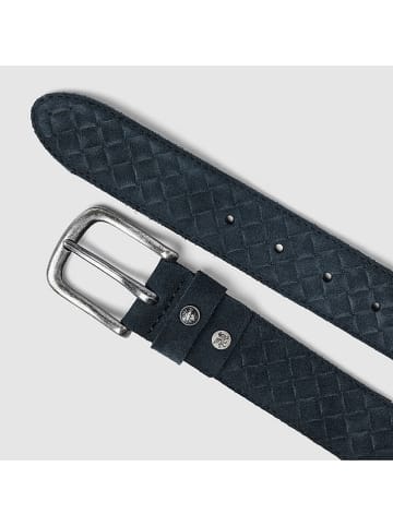 Vanguard Leren riem donkerblauw