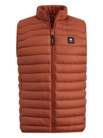 Vanguard Doorgestikte bodywarmer cognackleurig