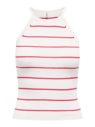 ONLY Top "Gemma" in Weiß/ Pink