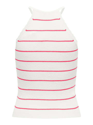 ONLY Top "Gemma" in Weiß/ Pink