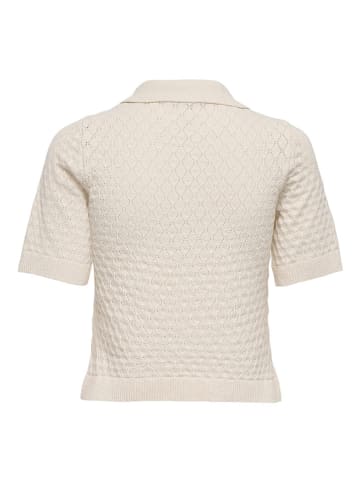 ONLY Strick-Poloshirt in Beige